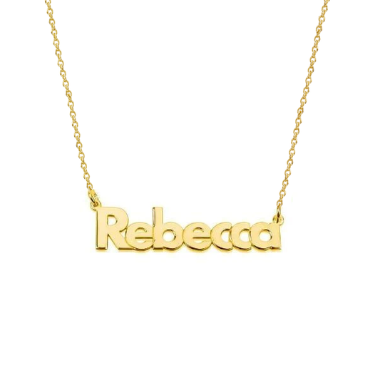 925 Sterling Silber Custom "Rebecca" Name Halskette Namensschild Halskette