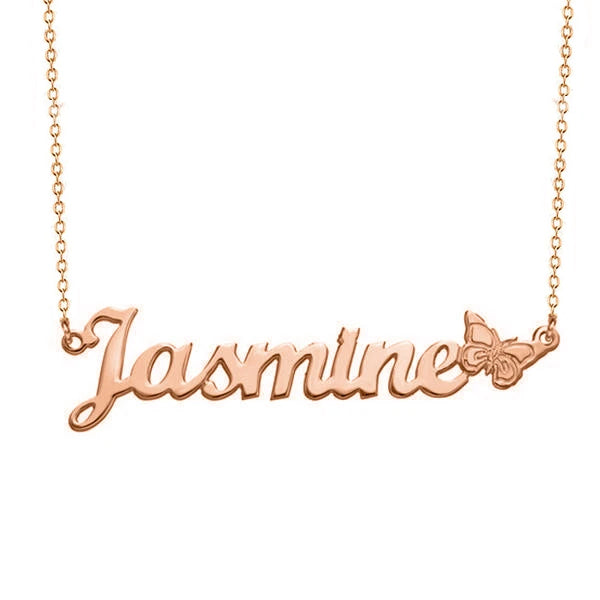 925 Sterling Silver Butterfly Custom Name Necklace