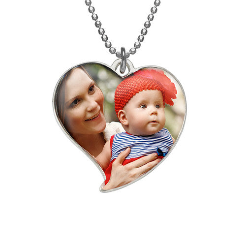 925 Sterling Silver Personalized Heart Photo Necklace - onlyone