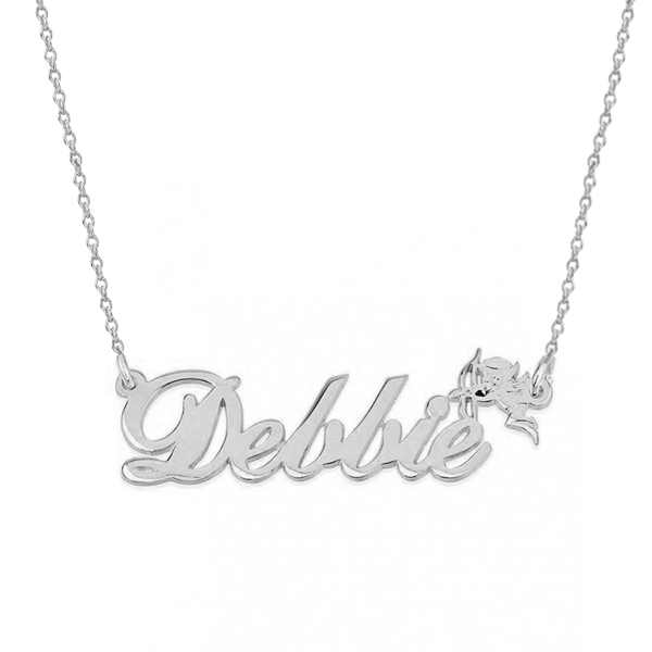 925 Sterling Silver Custom Debbie Name Necklace Nameplate Necklace - onlyone
