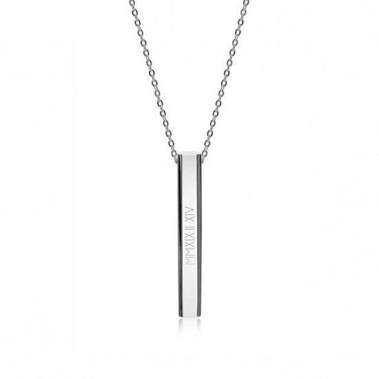 925 Sterling Silver Vertical Prisms Bar Necklace - onlyone