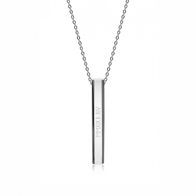 925 Sterling Silver Vertical Prisms Bar Necklace - onlyone
