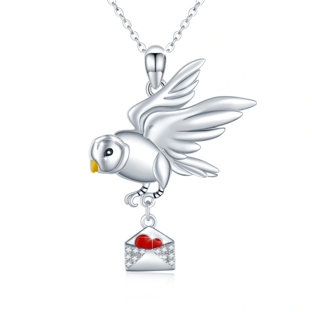 925 argent sterling pigeon enveloppe pendentif collier lettre d'amour colliers bijoux cadeau pour amoureux