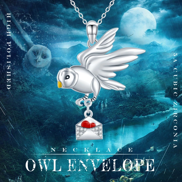 925 argent sterling pigeon enveloppe pendentif collier lettre d'amour colliers bijoux cadeau pour amoureux