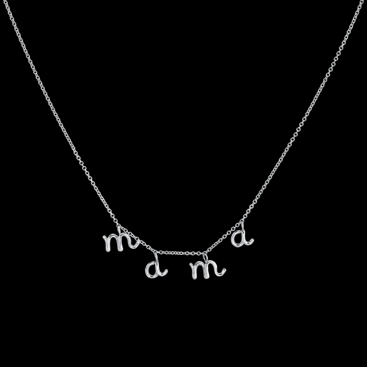 925 Sterling Silver Mini Letter Mama Necklace