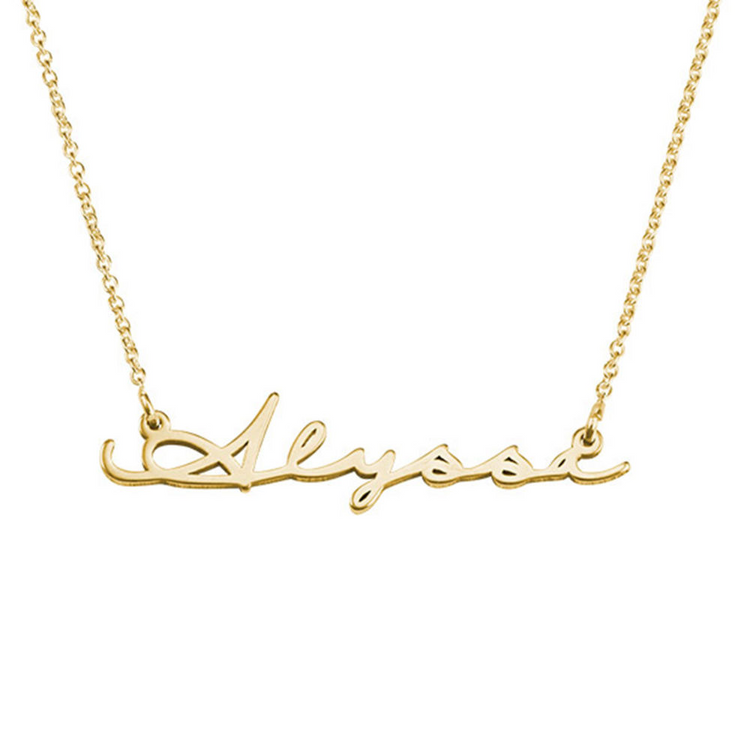 925 Sterling Silver Personalized Signature Style Name Necklace, Gift for Mom