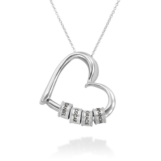 925 Sterling Silver Charming Hart Pendant Necklace Nameplated Necklace, Gift for Mom