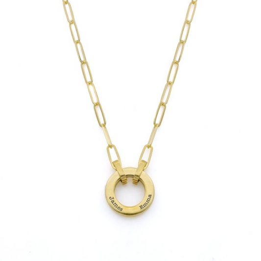 925 Sterling Silber Familie Kreis Link Kette Name Halskette