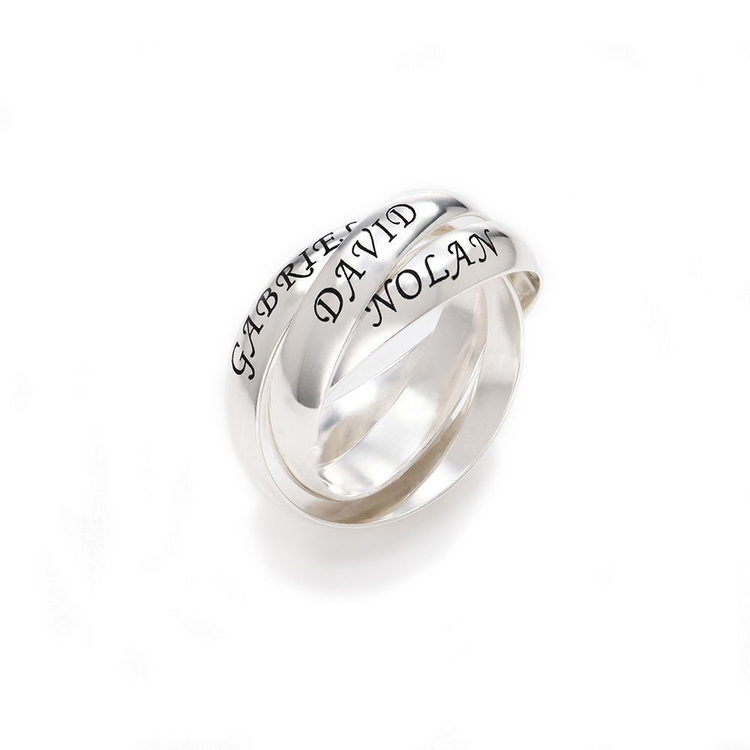 925 Sterling Silver Russian Rin Nameplated Personalized Ring