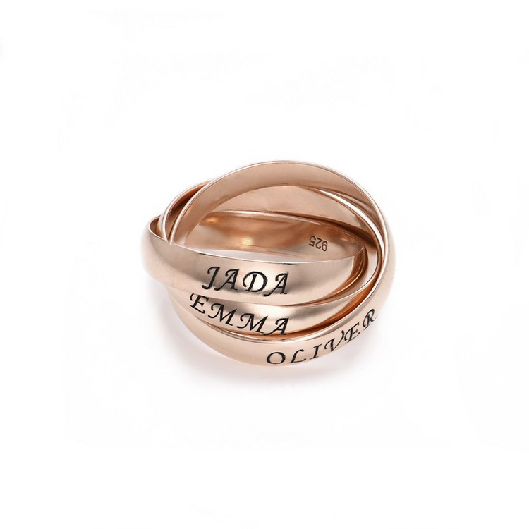 925 Sterling Silver Russian Rin Nameplated Personalized Ring