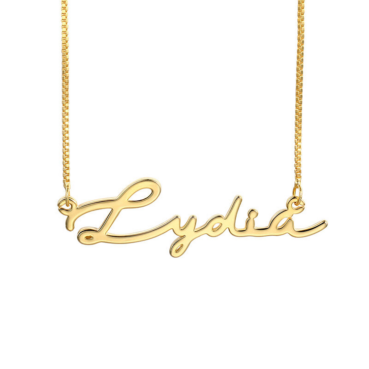 925 Sterling Silver Personalized Signature Style Name Necklace