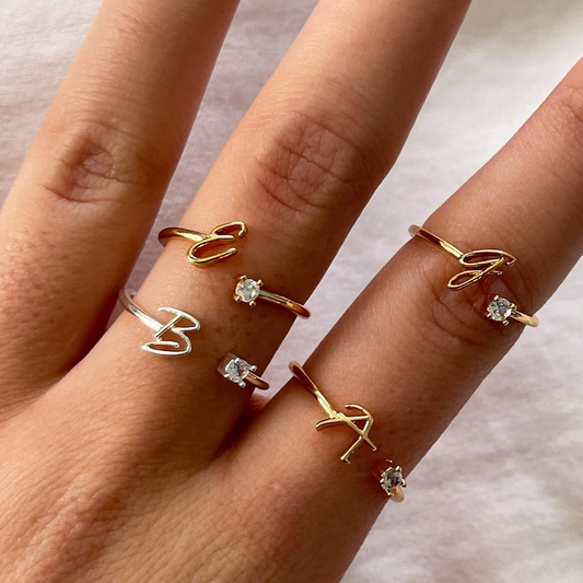 925 Sterling Silber Brautjungfer Geschenke Brautjungfer Vorschlag Trau zeugin Geschenk Initial Ring
