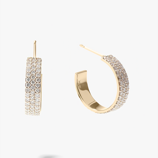 925 Sterling Silber 15mm Flawless Diamant Eitelkeit Huggies Ohrringe