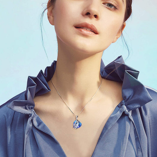 925 Sterling Silver Mom And Child Heart Crystal Pendant Necklace With I Love You Forever Engraved