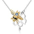 925 Sterling Silver Honey Bumble Bee Necklace with Honeycomb, Fine Jewelry Gift for Women - onlyone