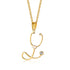 925 Sterling Silver White Angel Golden Stethoscope Necklace Pendant - onlyone