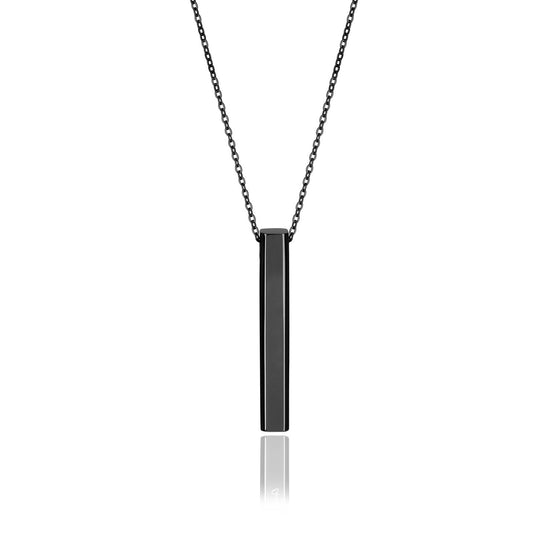 925 Sterling Silver Vertical Prisms Bar Necklace - onlyone