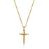925 Sterling Silver 18K Gold Plated Crucifix Pendant Necklace - onlyone