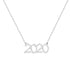 925 Sterling Silver Old English Font Number Necklace, Dainty Year Necklace - onlyone
