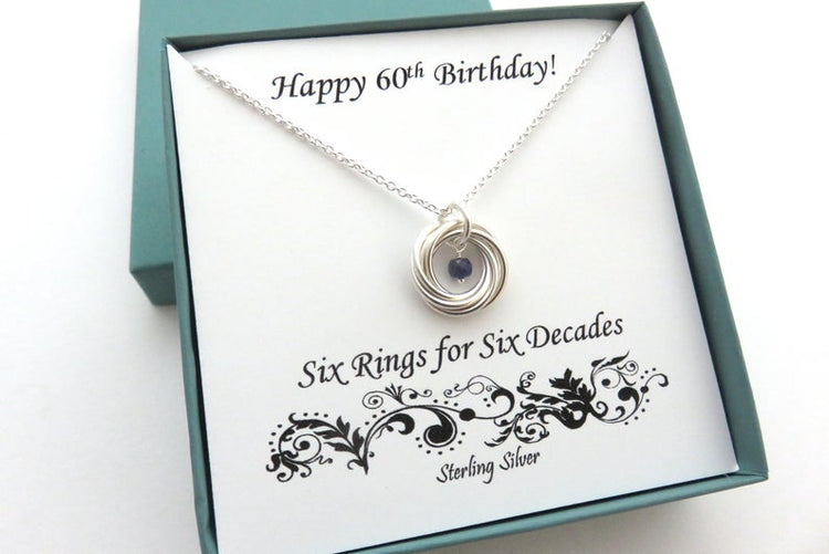 925 Sterling Silver Birthday Gift Necklaces Russian Ring With Birthstone - onlyone