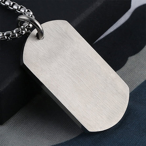 Stainless Steel Cross Dog Tag Pendant Necklace Strength Bible Verse, Father's Day Necklace - onlyone