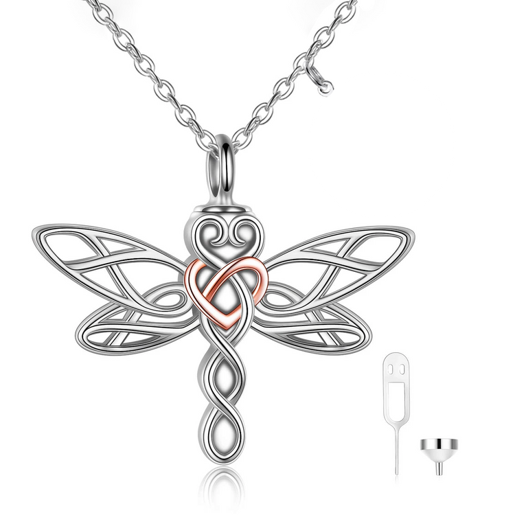 925 Sterling Silver Drongfly Urn Necklace For Ashes, Cremation Jewelry for Ashes
