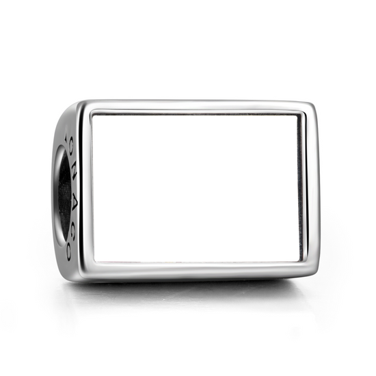 Personalized 925 Sterling Silver Color Photo Rectangle Charm - onlyone