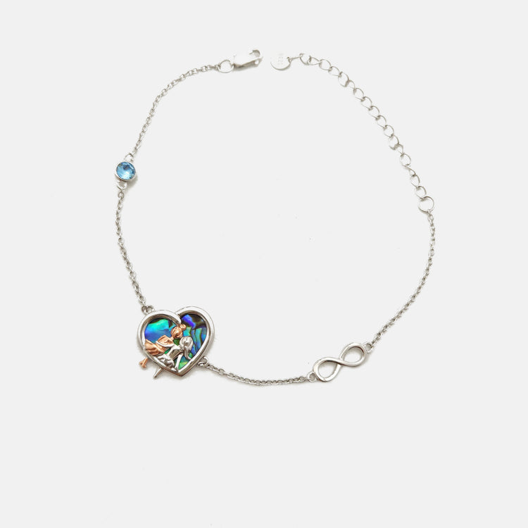 Sister Heart Bracelet with Abalone