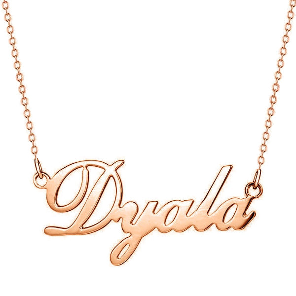 925 Sterling Silver "Dyala " Style Custom Name Necklace Nameplate Necklace