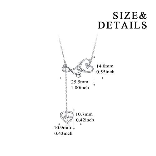 925 Silver White Angel Gift Series: loving care stethoscope necklace - onlyone