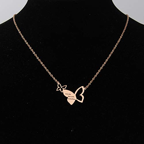 925 Silver Hollow Personalized Custom Butterfly Necklace - onlyone