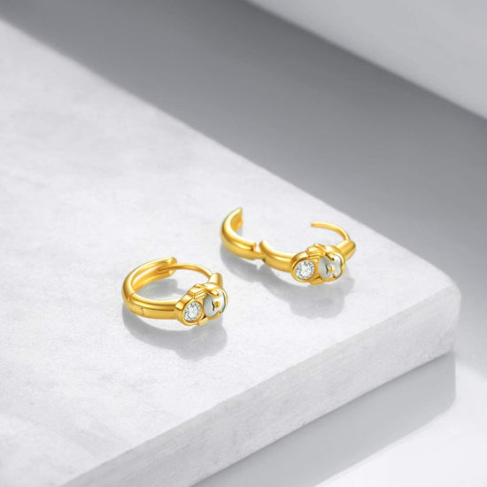 925 Sterling Silver Small Sloth Hoop Earrings - onlyone