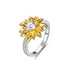 OnlyOne 925 Silver Golden Sunflower Ring with zirconia ring: â…?- onlyone