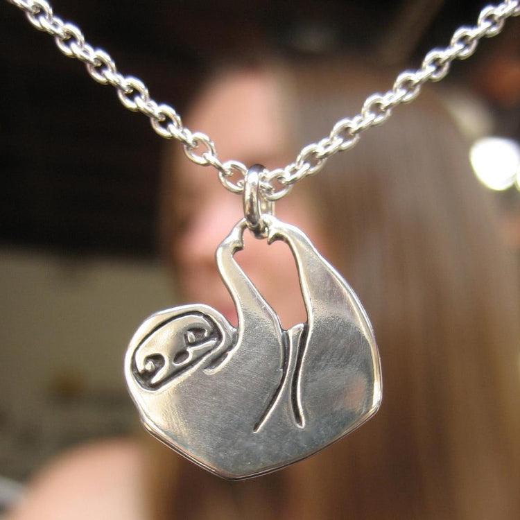 925 Sterling Silver Little Sloth Necklace