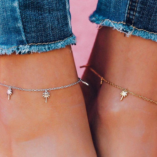 925 Sterling Silver Palm Anklet - onlyone