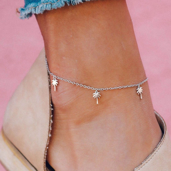 925 Sterling Silver Palm Anklet - onlyone