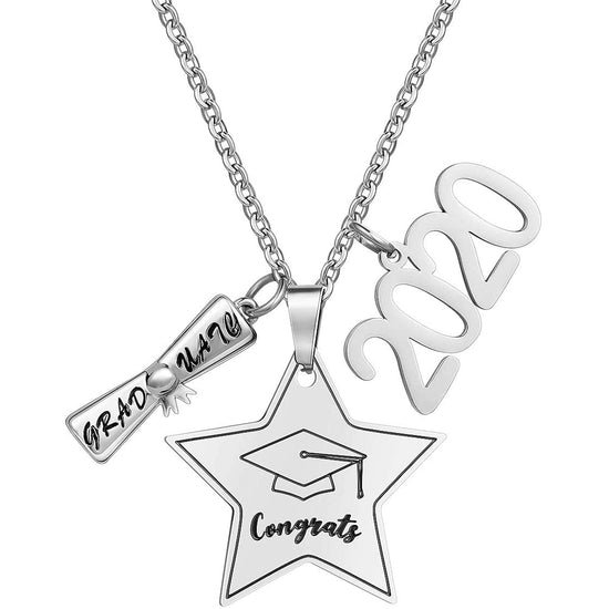 925 Sterling Silver Graduation Necklace Class of 2020 Graduation Party Gift - onlyone
