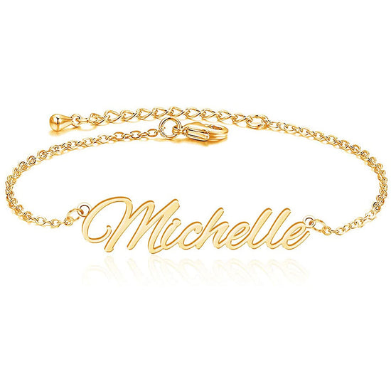 925 Sterling Silver Gold Anklet With Name, Personalized Name Anklet For Women - onlyone