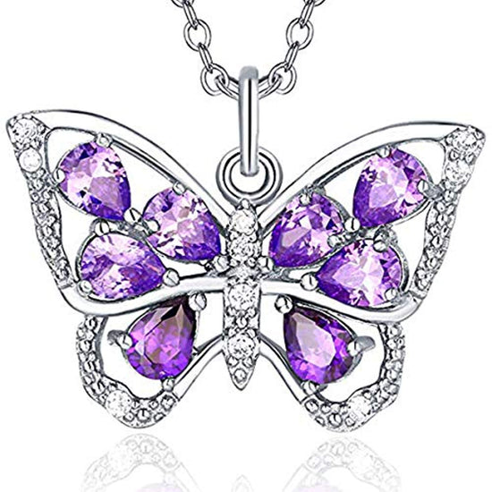 925 Sterling Silver Butterfly Necklace, Butterfly Necklaces For Women Girls - onlyone
