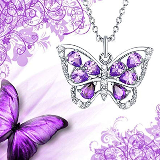 925 Sterling Silver Butterfly Necklace, Butterfly Necklaces For Women Girls - onlyone