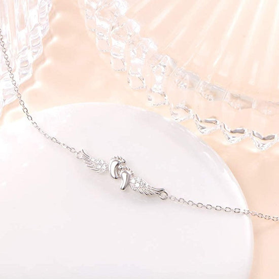 925 Sterling Silver Angel Wings Fashion Anklet Gift Anklet - onlyone