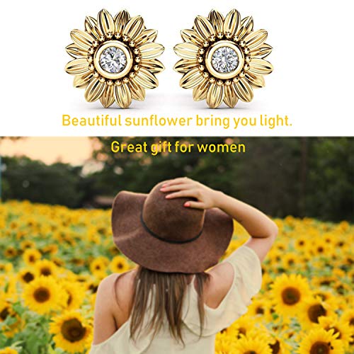OnlyOne 925 Silver Golden Sunflower earrings - onlyone