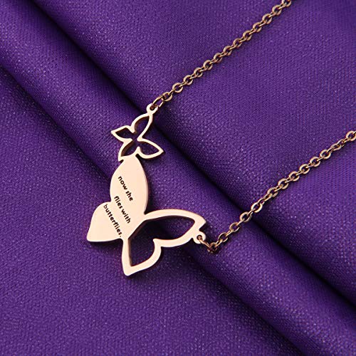 925 Silver Hollow Personalized Custom Butterfly Necklace - onlyone