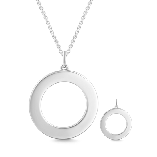 925 Sterling Silver Engraved Circle Name Necklace Nameplate Necklace - onlyone