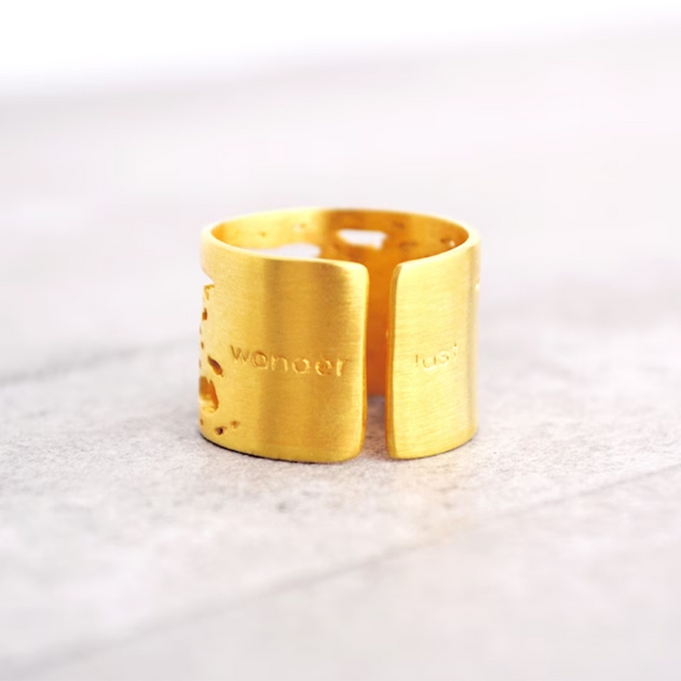 925 Sterling Silber Gold Reise Ring Weltkarte Ring Geschenk für Jugendliche Abschluss