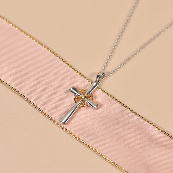 925 Sterling Silver Cross pendant Necklace With Lotus Cross Necklace For Women - onlyone