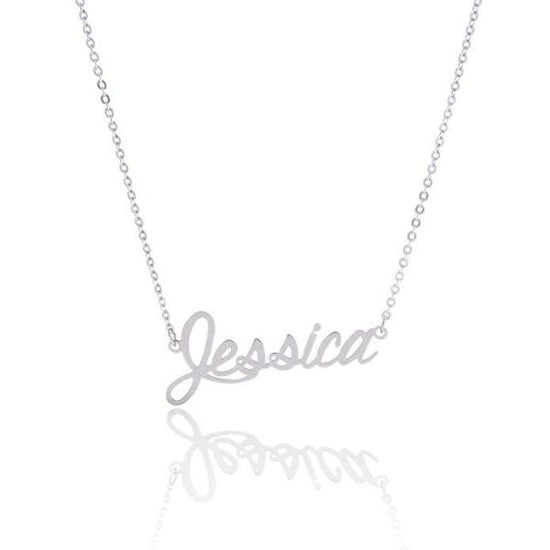 925 Sterling Silver "Jessica" Style Custom Name Necklace Nameplate Necklace - onlyone