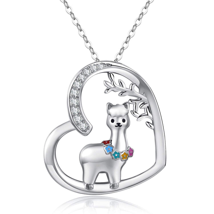 925 Sterling Silver Llama Necklace, Alpaca Pendant Necklace