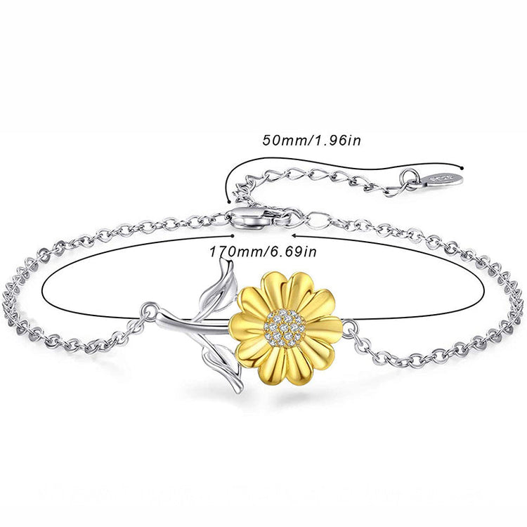 925 Sterling Silver Sunflower Bracelet - onlyone