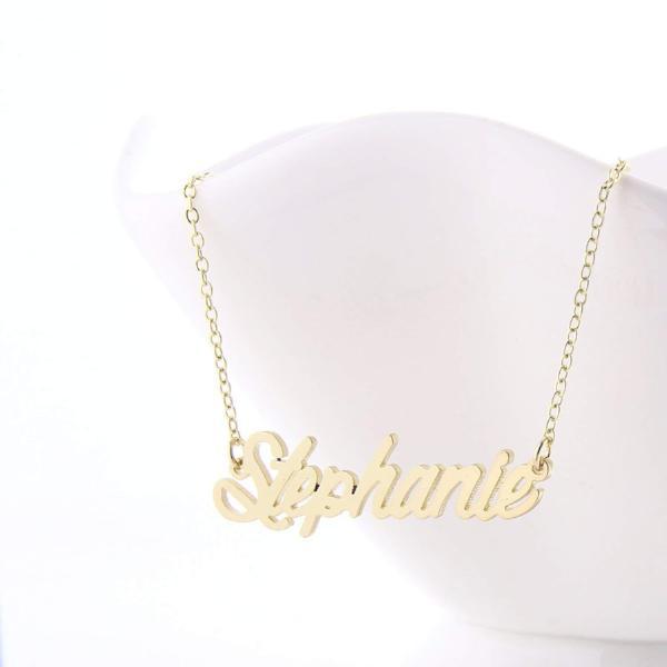 925 Sterling Silver "Stephanie" Style Custom Name Necklace Nameplate Necklace - onlyone
